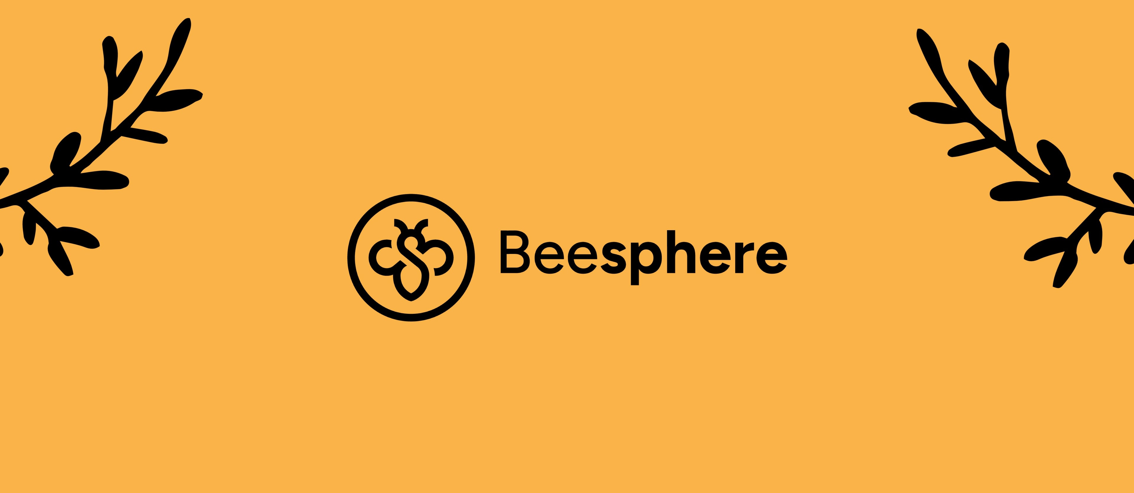 Beesphere logo with leaf background